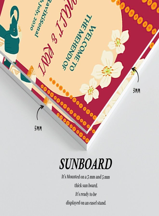 ثيم ماي بارتي لوحة ترحيب مخصصة لحفل الحناء الهندي التقليدي - لوحة ترحيب لحفل الحناء الهندي قبل الزفاف - لوحة ترحيب لحفل الحناء الهندي - Image 5